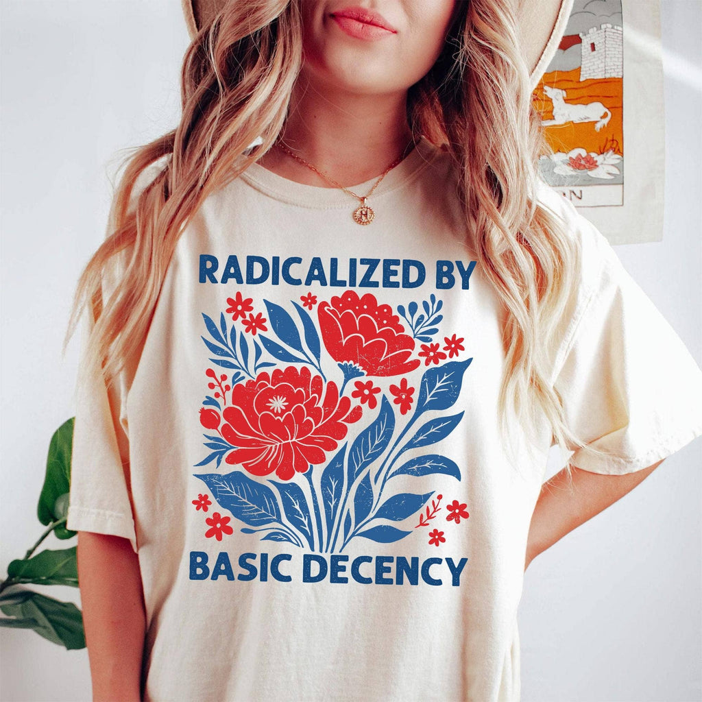 Radical Decency Feminist Floral Graphic Tee