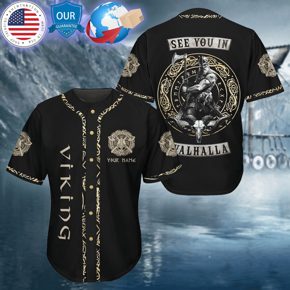 HOT See You In Valhalla Vikings Custom Baseball Jersey