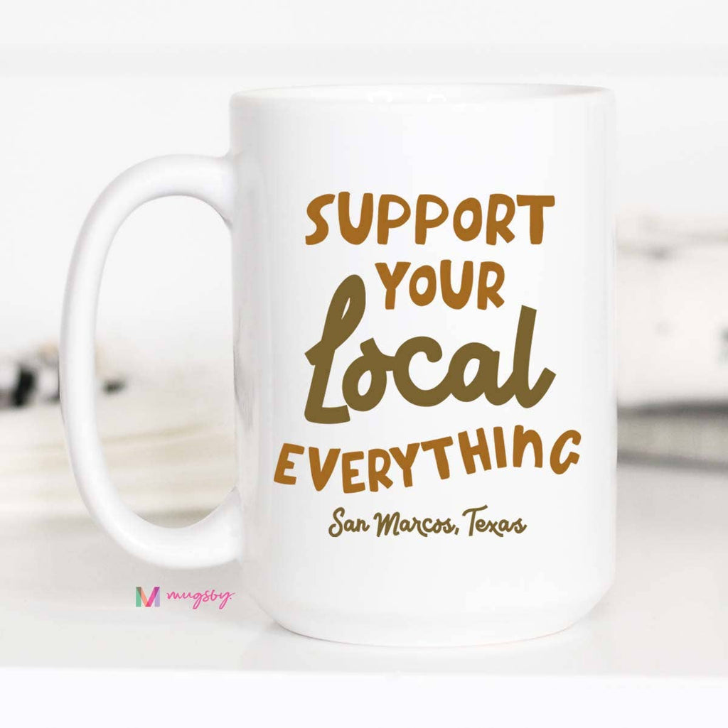 Retro Support Your Local Everything Personalized Mug, City