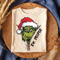 Grinchy Cartoon Retro Christmas Ew People Tshirt
