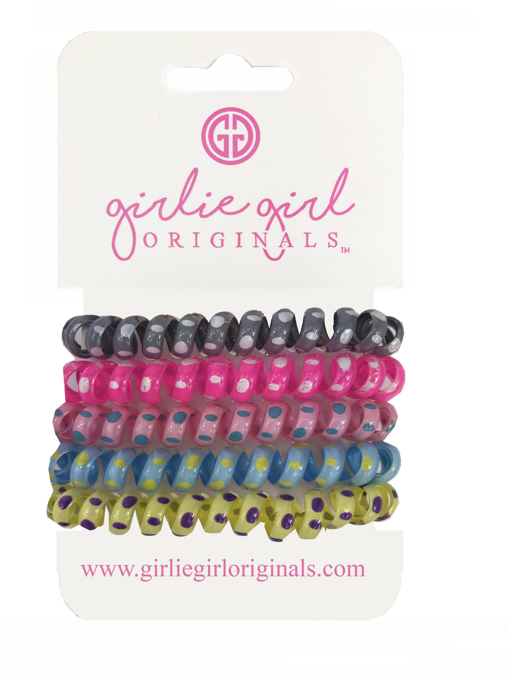 Tc-Dot 13 Gry/Yel Telephone Cord Hair Ties