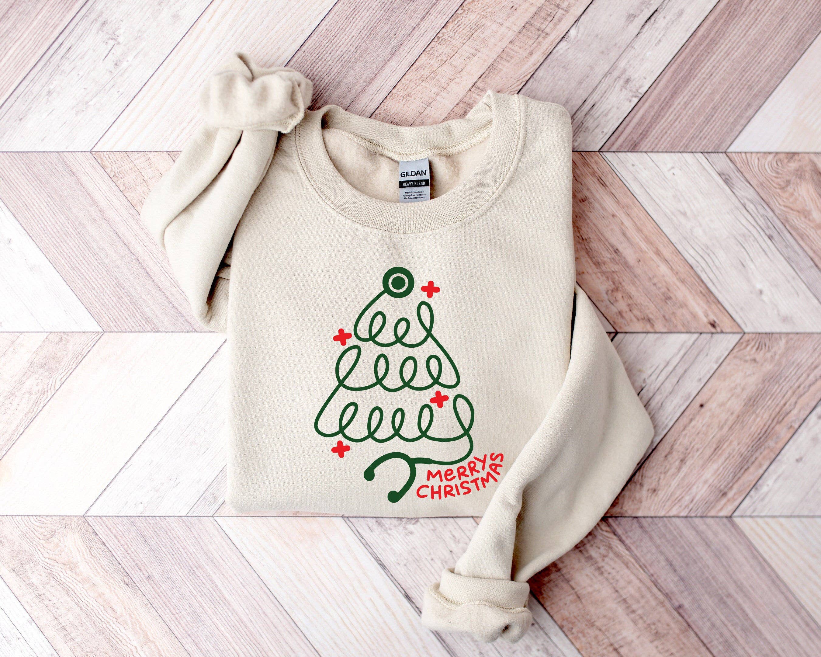 Merry Christmas Stethoscope Sweatshirt, Cna Gift, Xmas Shirt