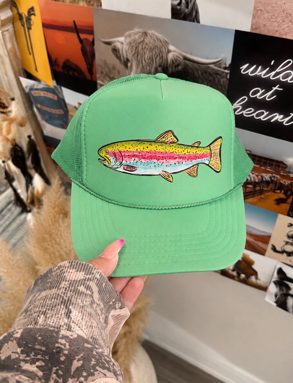 Trout - Cactus Green Foam Trucker Cap