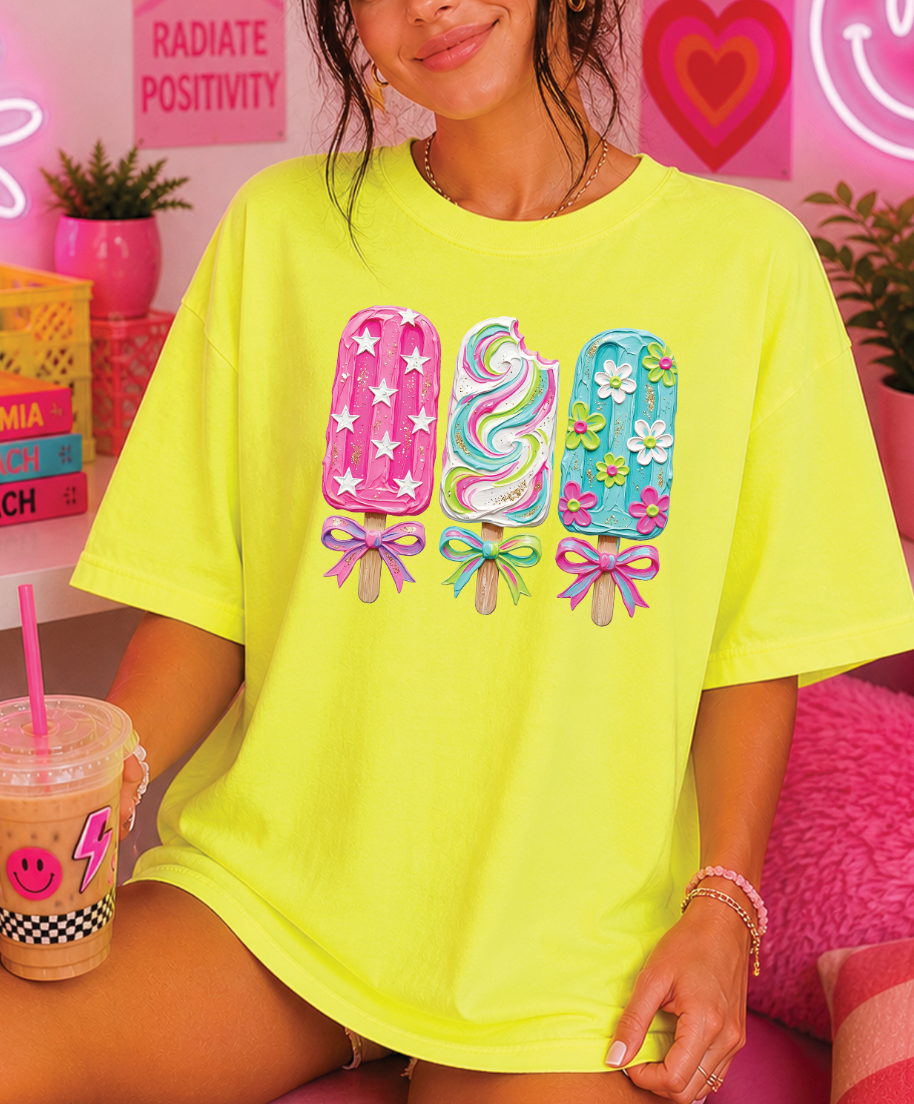Bright Summer Popsicle - Comfort Color Neon Yellow