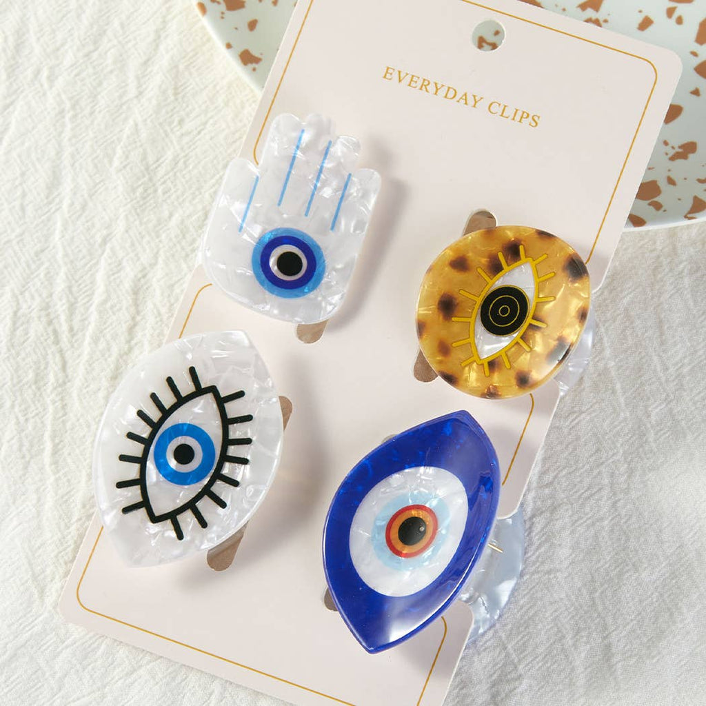 Evil Eye Small Hair Clip Set
