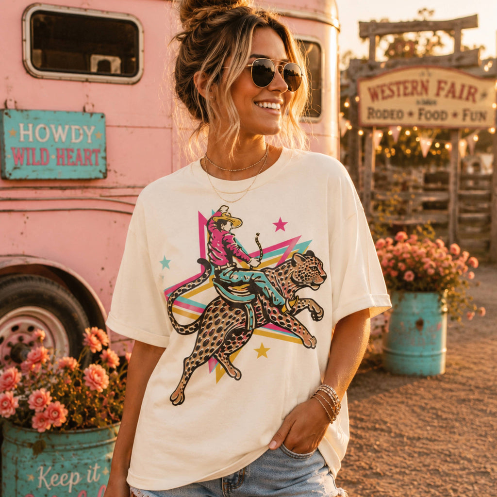 Leopard Cowboy Western Graphic Shirt | Comfort Color