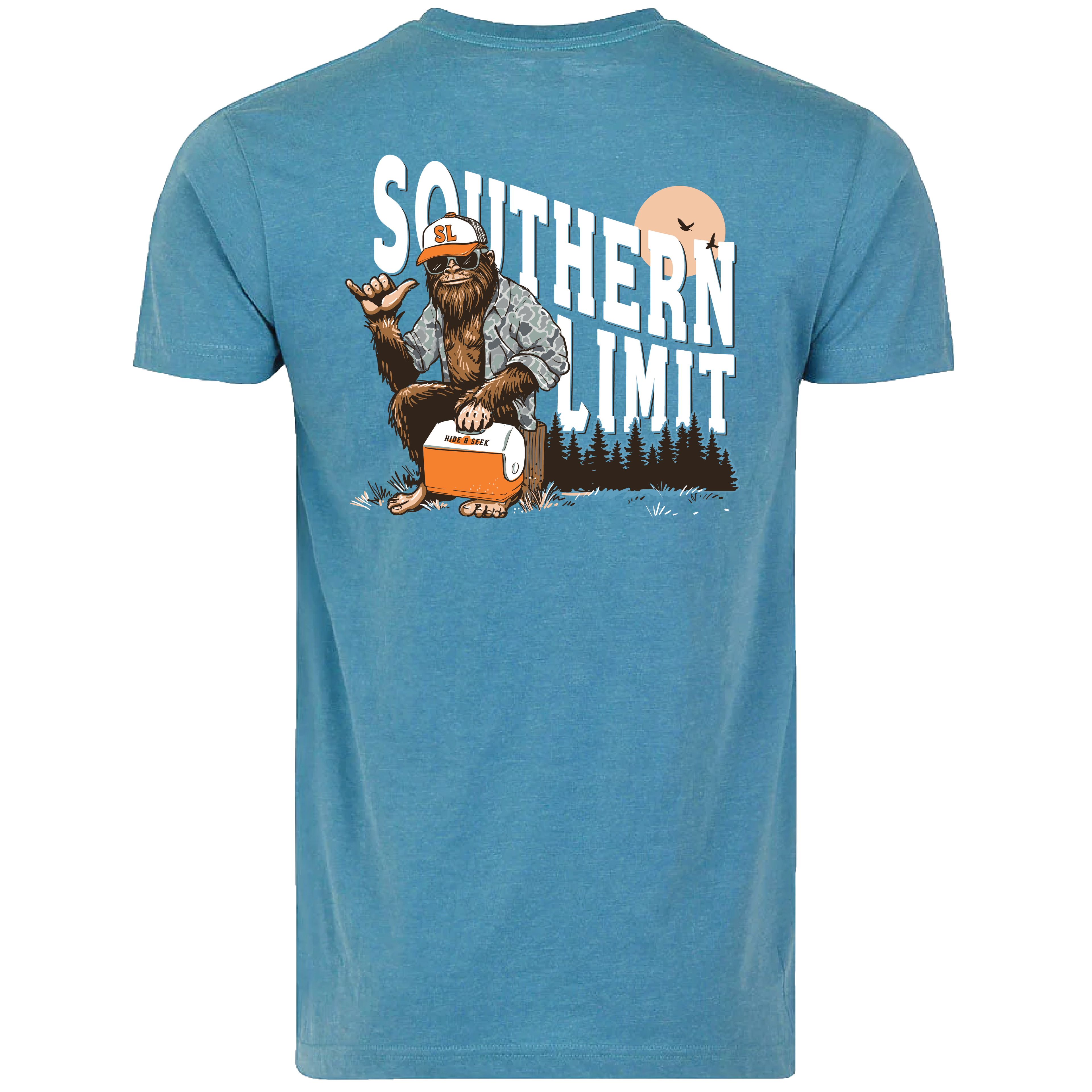 SL-134 Bigfoot Wearing Shirt - Lagoon Heather