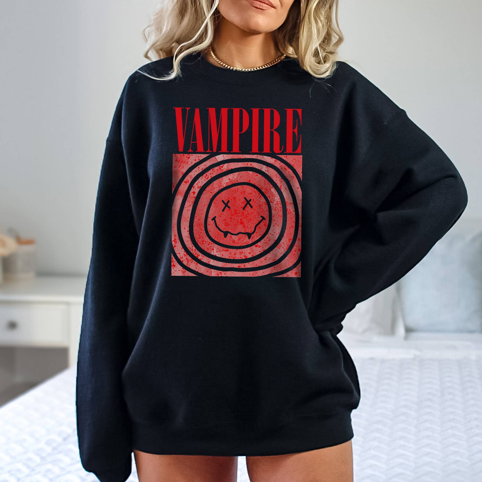 Vampire Crewneck Sweatshirt | Halloween | Unisex Sizes S-2XL