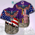 BEST Eagle United States Flag Crown Royal camo Baseball Jersey