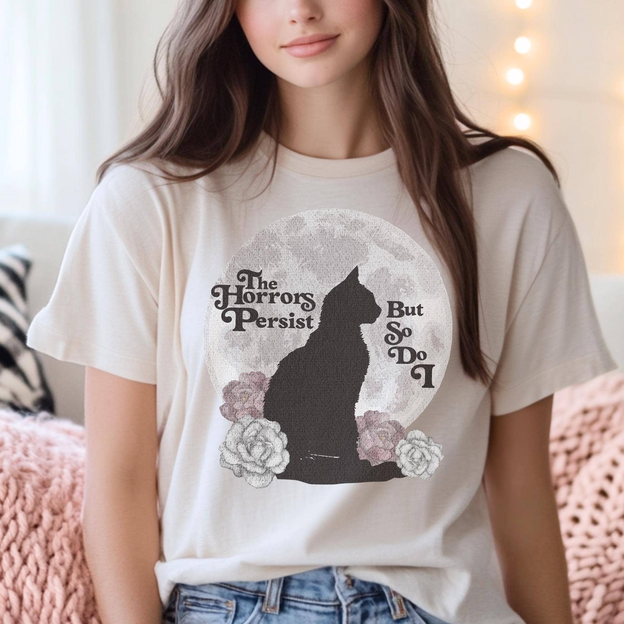 Funny Cat Lover Tee - Women's Empowerment & Celestial Design