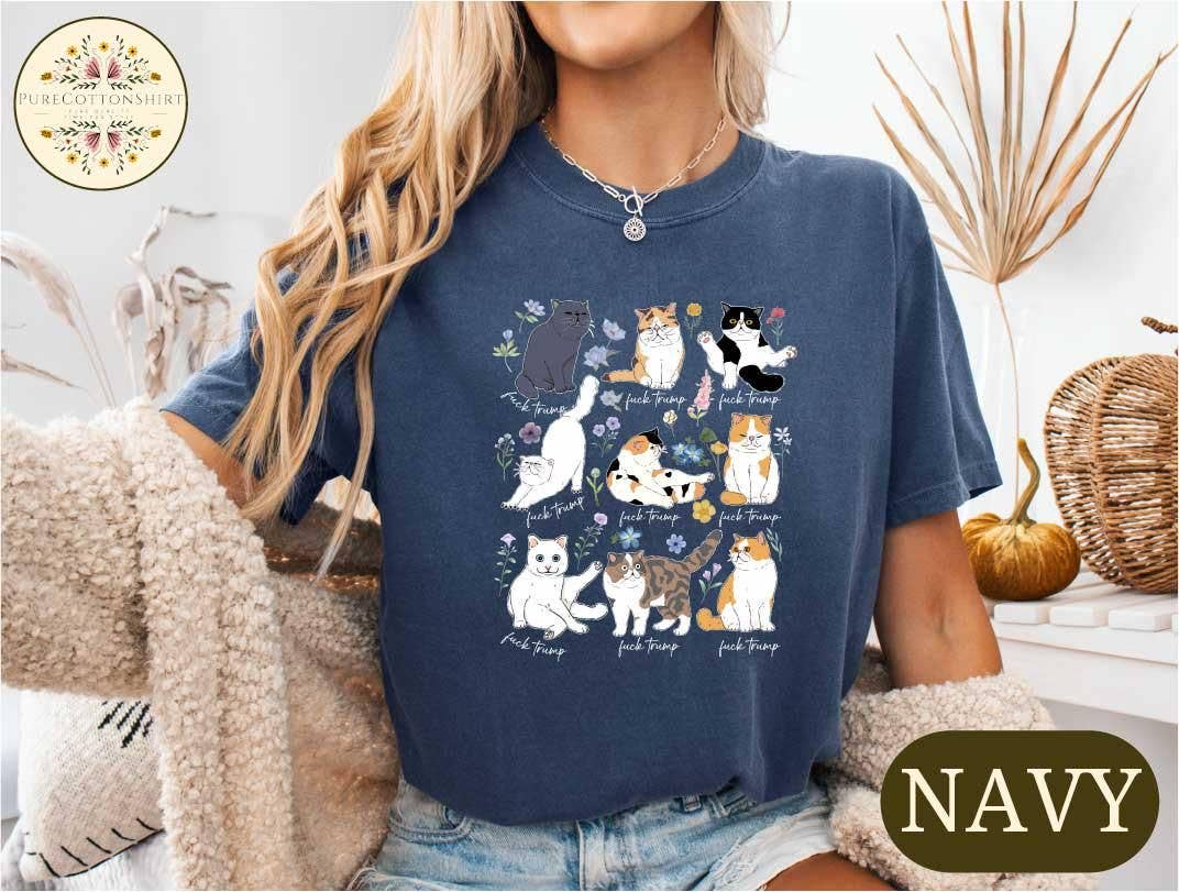Subtle Fck Trump Cat Tee, Anti Trump Feminist Shirt