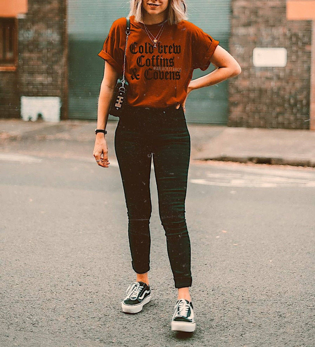 Cold Brew Coffins & Covens™ Halloween Shirt - Spooky Fall