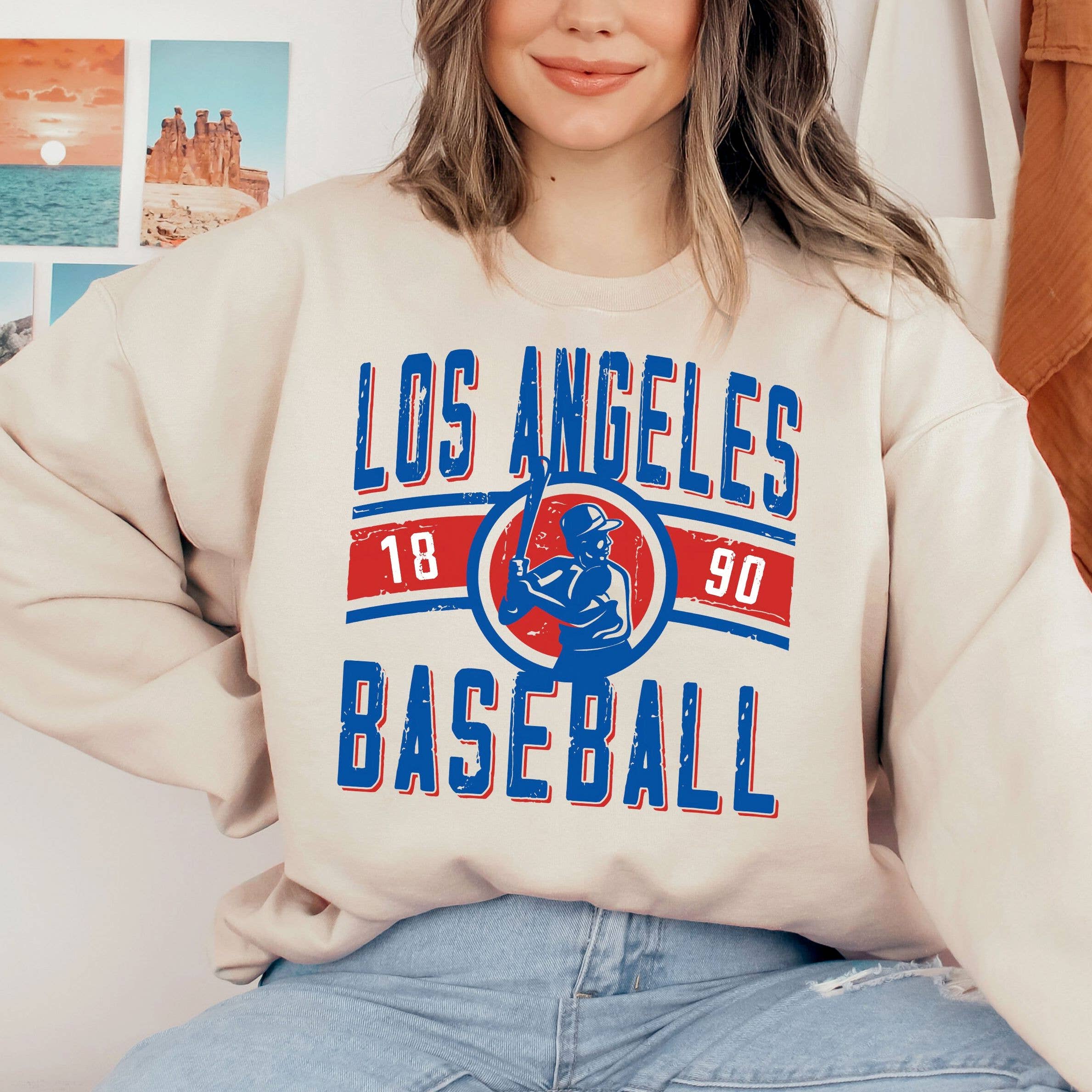 Retro Los Angeles Dodgers Baseball Game Day Sweatshirt