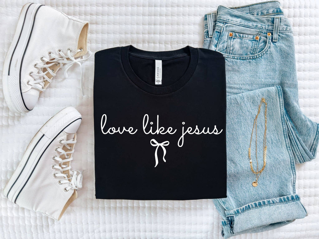 Love Like Jesus Black Bella Christian Graphic Tee
