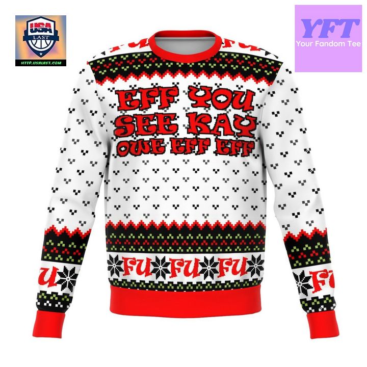 Eff You Meme Design 3d Ugly Christmas Sweater