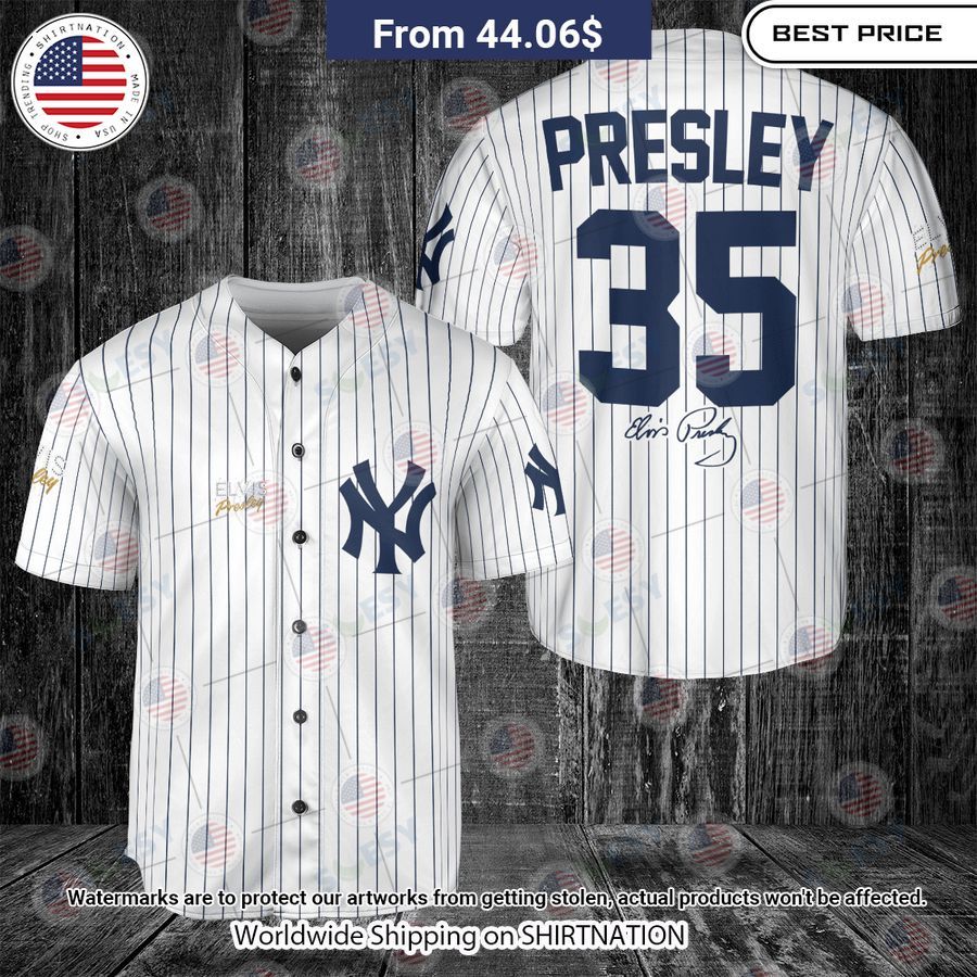 Elvis Presley 35 New York Yankees Baseball Jersey