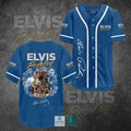 Elvis Presley Guitar Blue Baseball Jersey