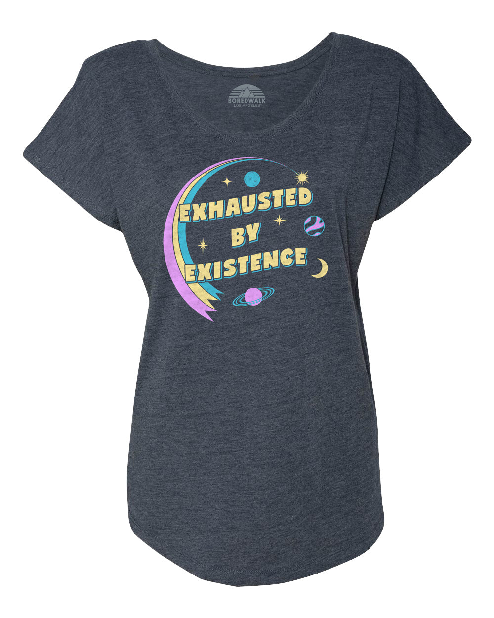 Women's Exhausted By Existence Scoop Neck T-Shirt