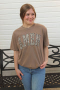 Leopard Amen Graphic Tee