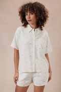 Short Sleeve Button Down Fish Printed Shirts