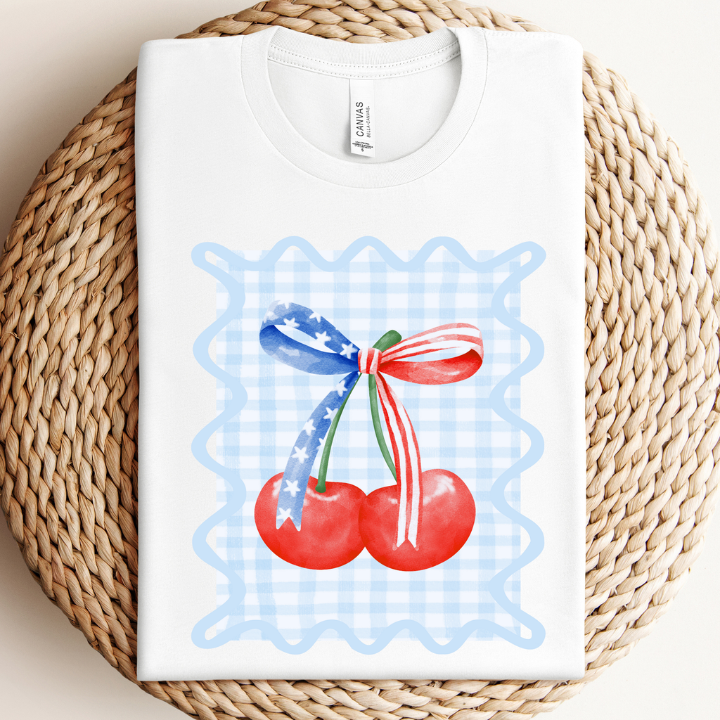 Gingham Patriotic Coquette Graphic Tee