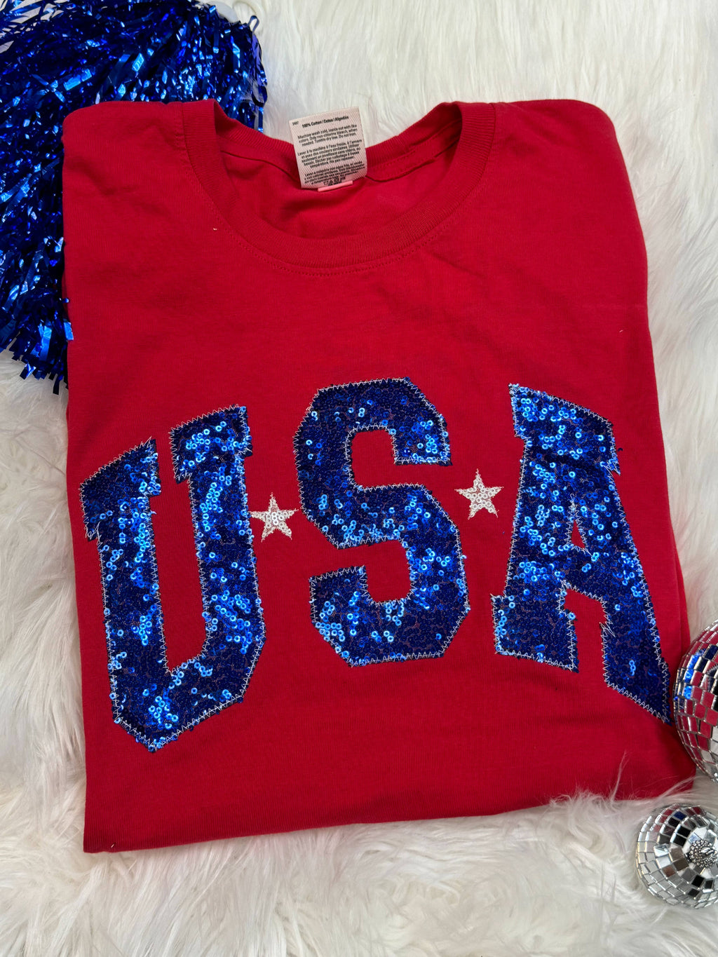 Red USA Patriotic 4th of July Short Sleeve
