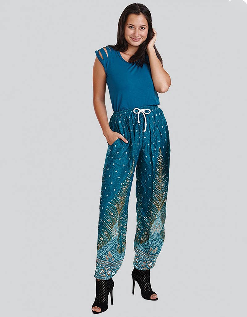 Peacock Print Harem Pant (TH-901)