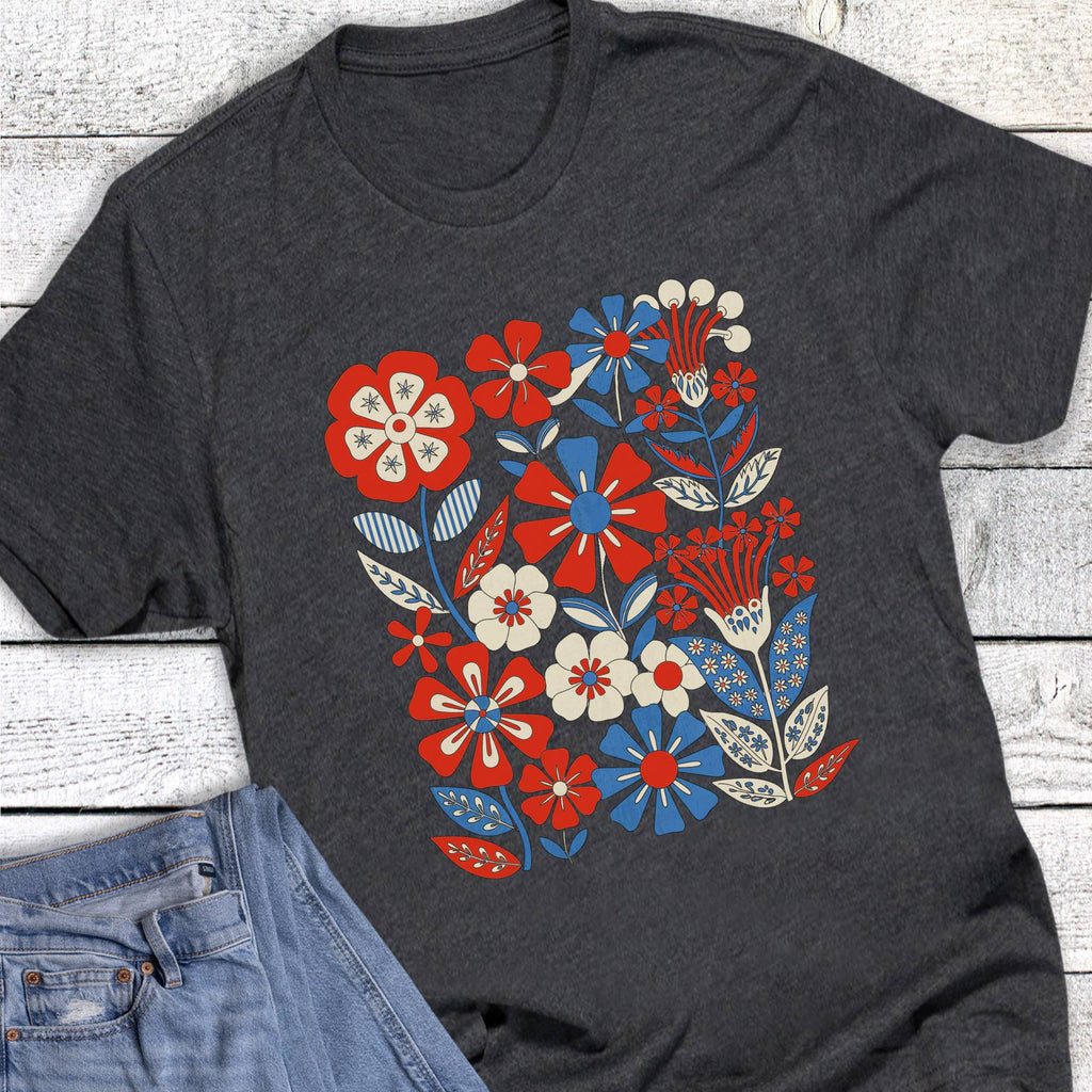 Patriotic Boho Florals Graphic Tee