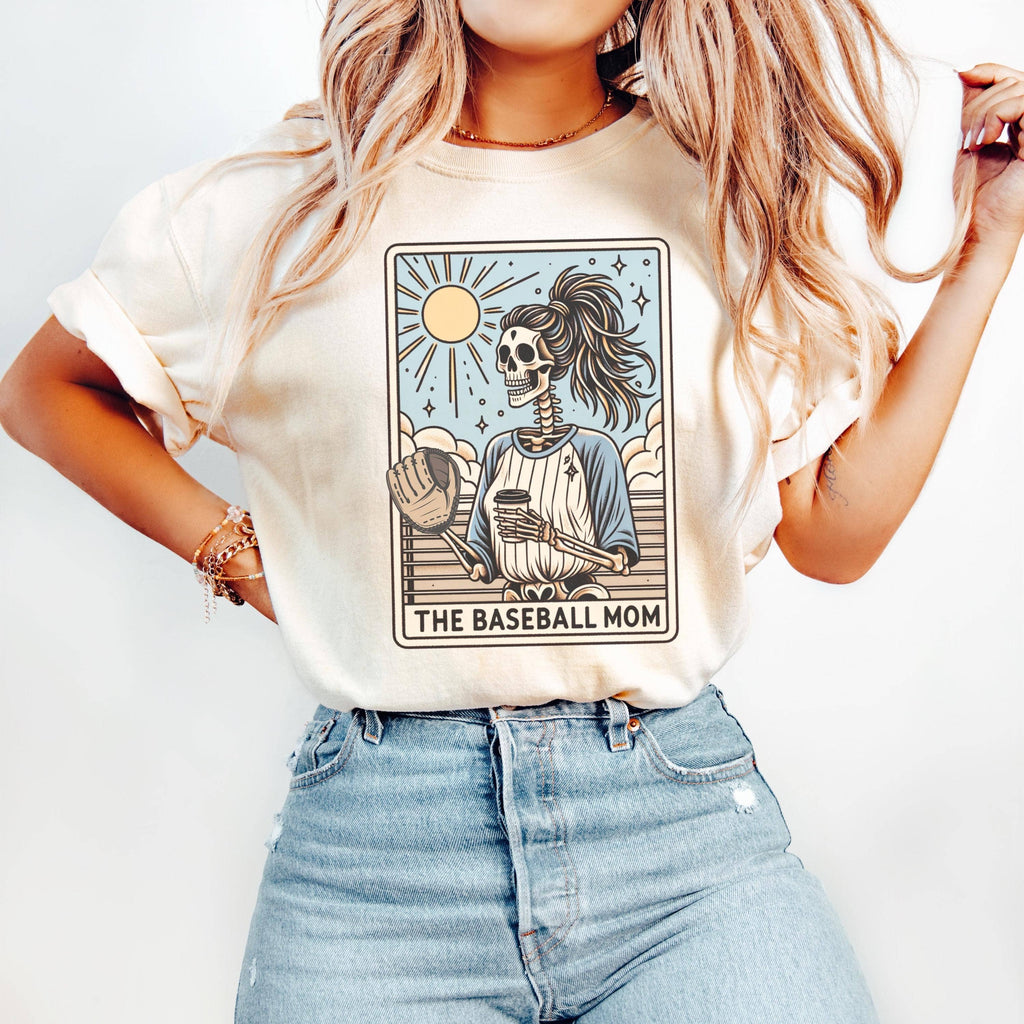 Baseball Mom Tarot Card T-Shirt, Skeleton Theme Gift For Mom