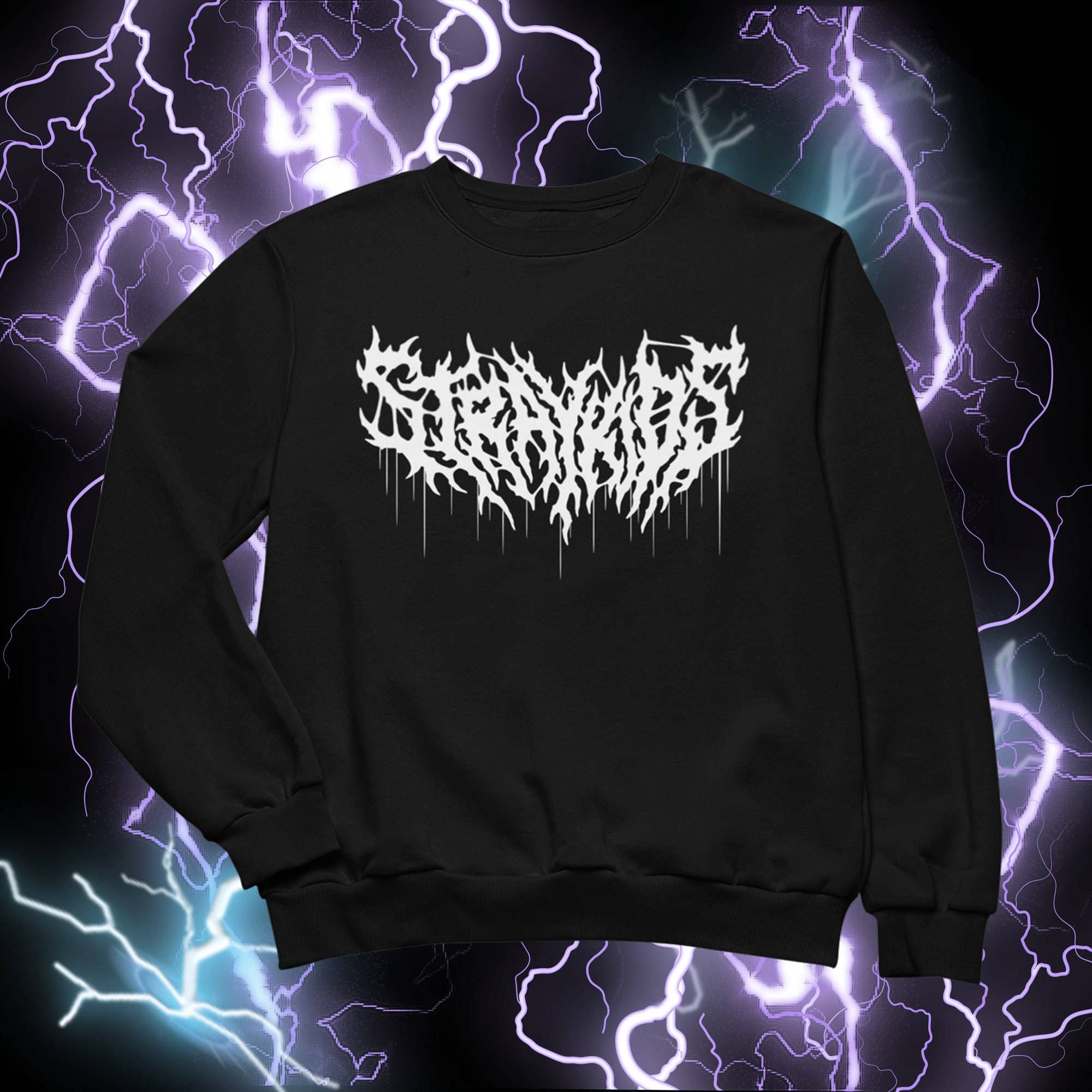 Stray Kids Heavy Metal Text Sweatshirt - Trendy Graphic Swea