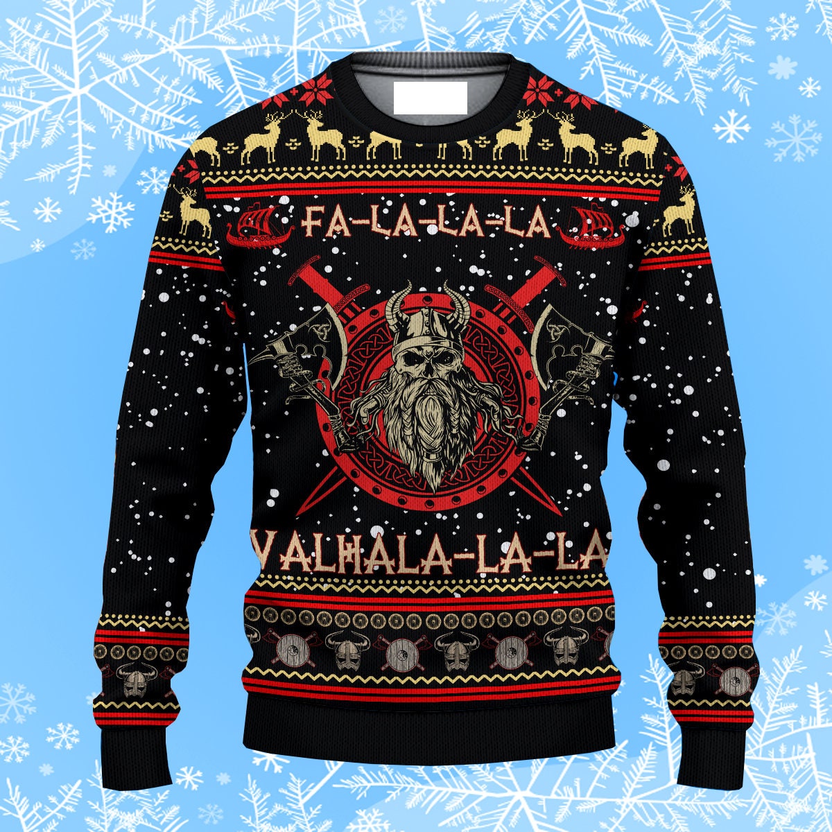 Falalala Valhalla Viking Ugly Christmas Sweater