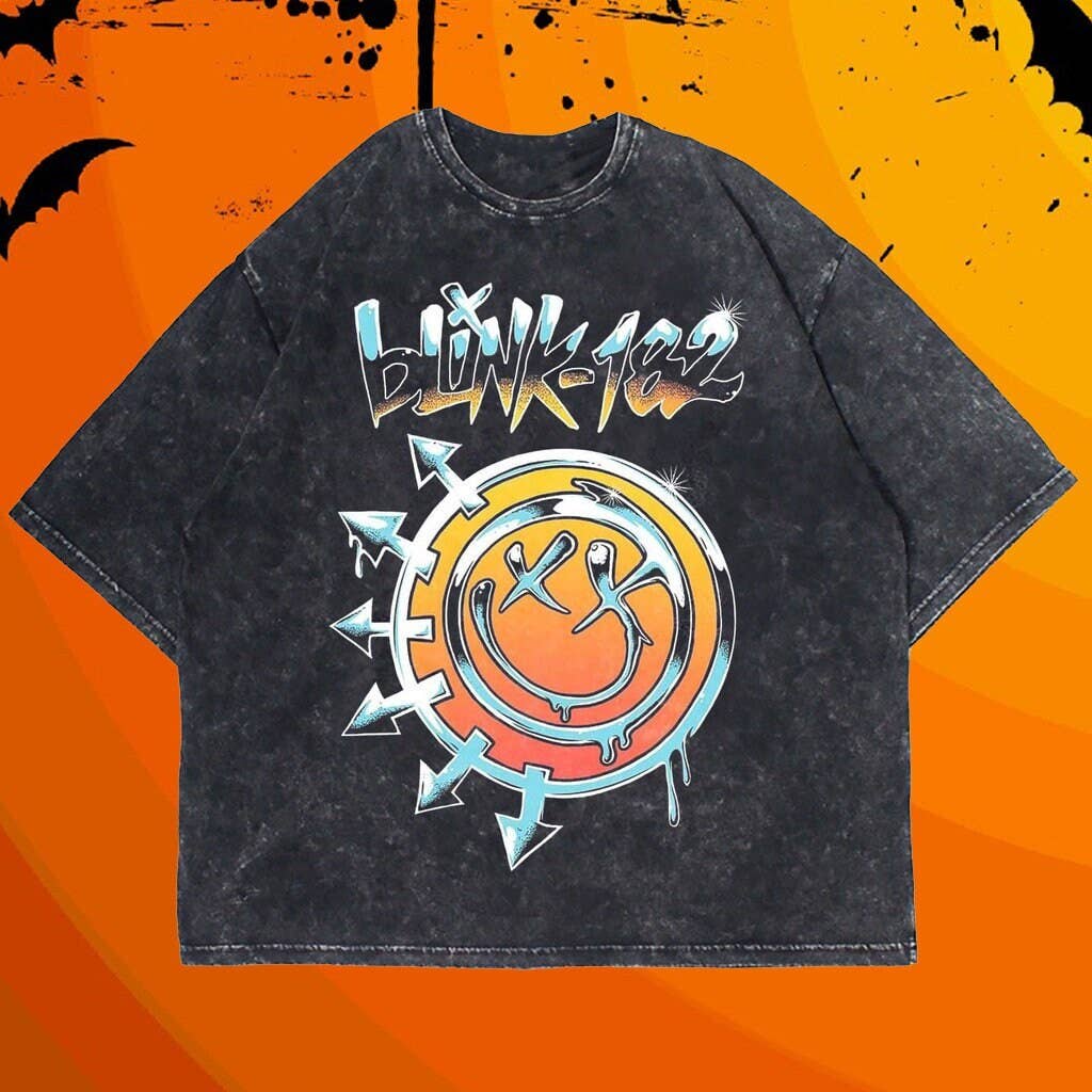 Blink Smile 182 - Colorful World Tour Tee - 90s Retro Vibes!