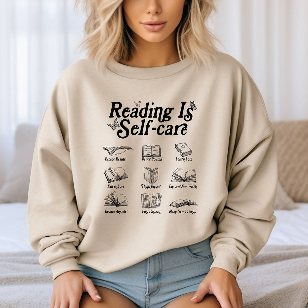 Reading Is Self-Care Sweatshirt - Book Lover Gift Idea