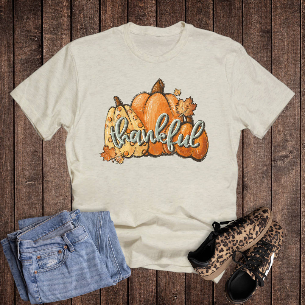Thankful Pumpkins Orange Graphic Tee