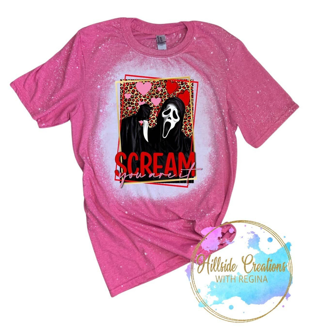 Valentine's Horror Movie - Scream You Are It Bleached Tee