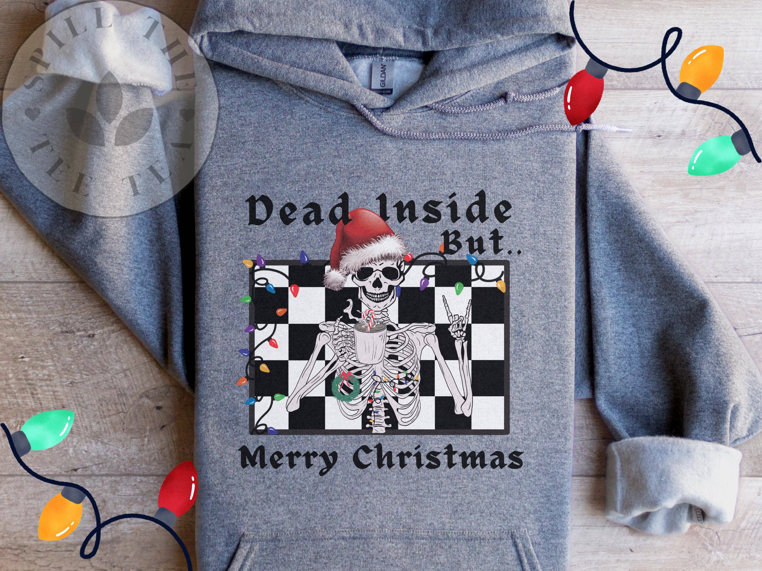 Dead Inside Merry Xmas Gothic Hoodie Ugly Sweater