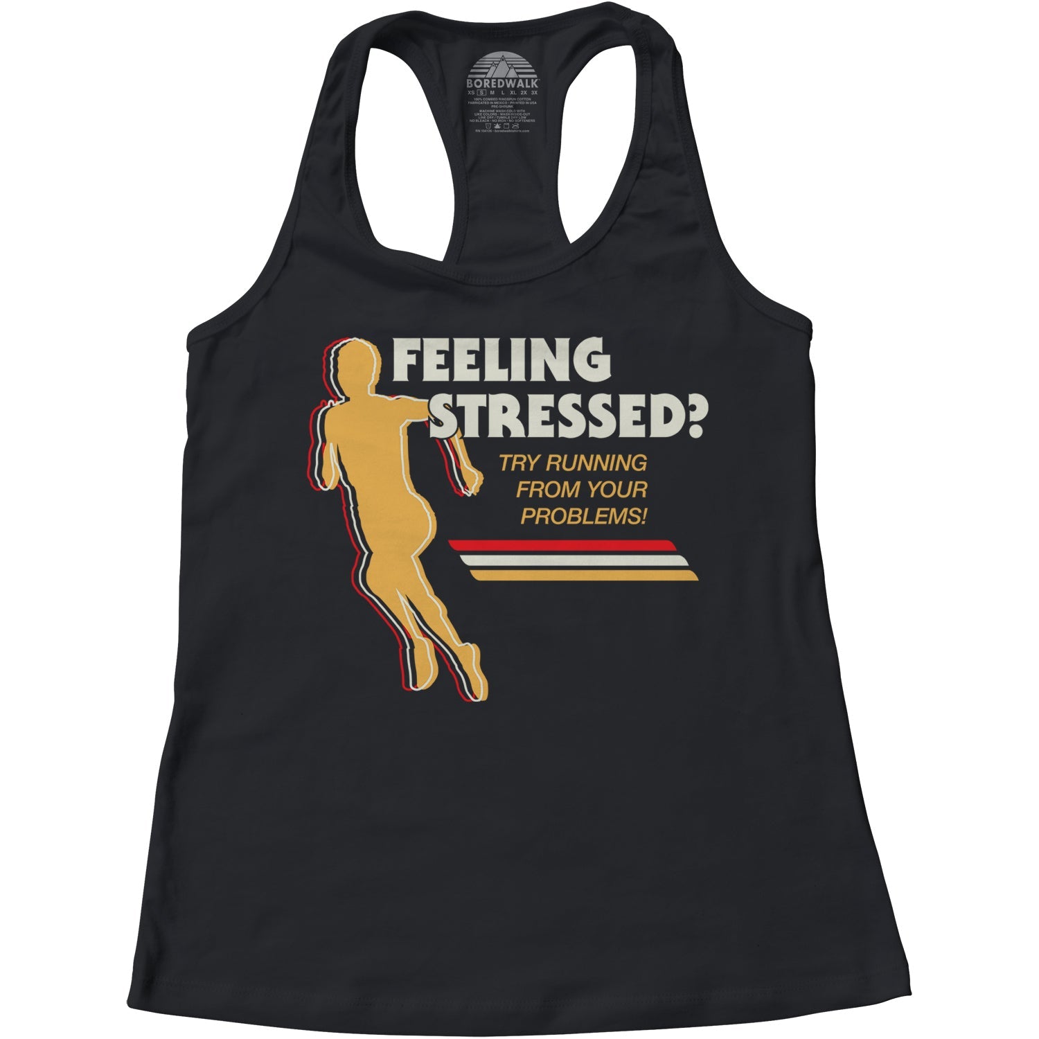 Women's Feeling Stressed? Try Running from Your Problems Racerback Tank Top