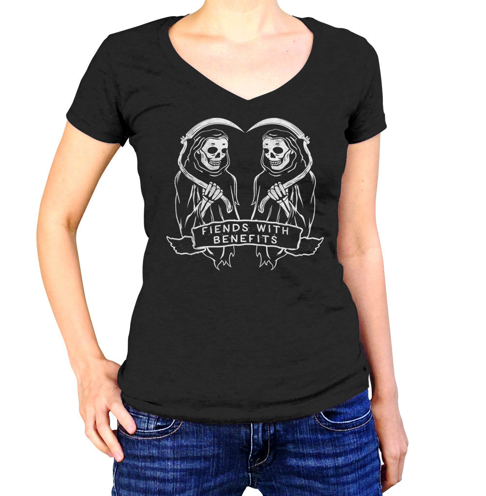 Women's Fiends With Benefits Vneck T-Shirt