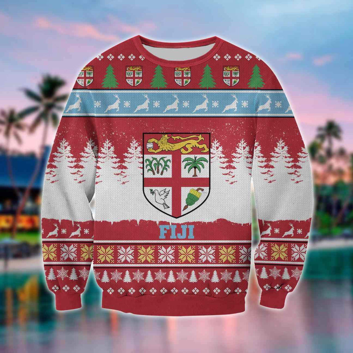 Fiji Island Country 3D All Over Print Ugly Christmas Sweater