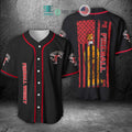 BEST Fireball Whisky United States Flag black red Baseball Jersey