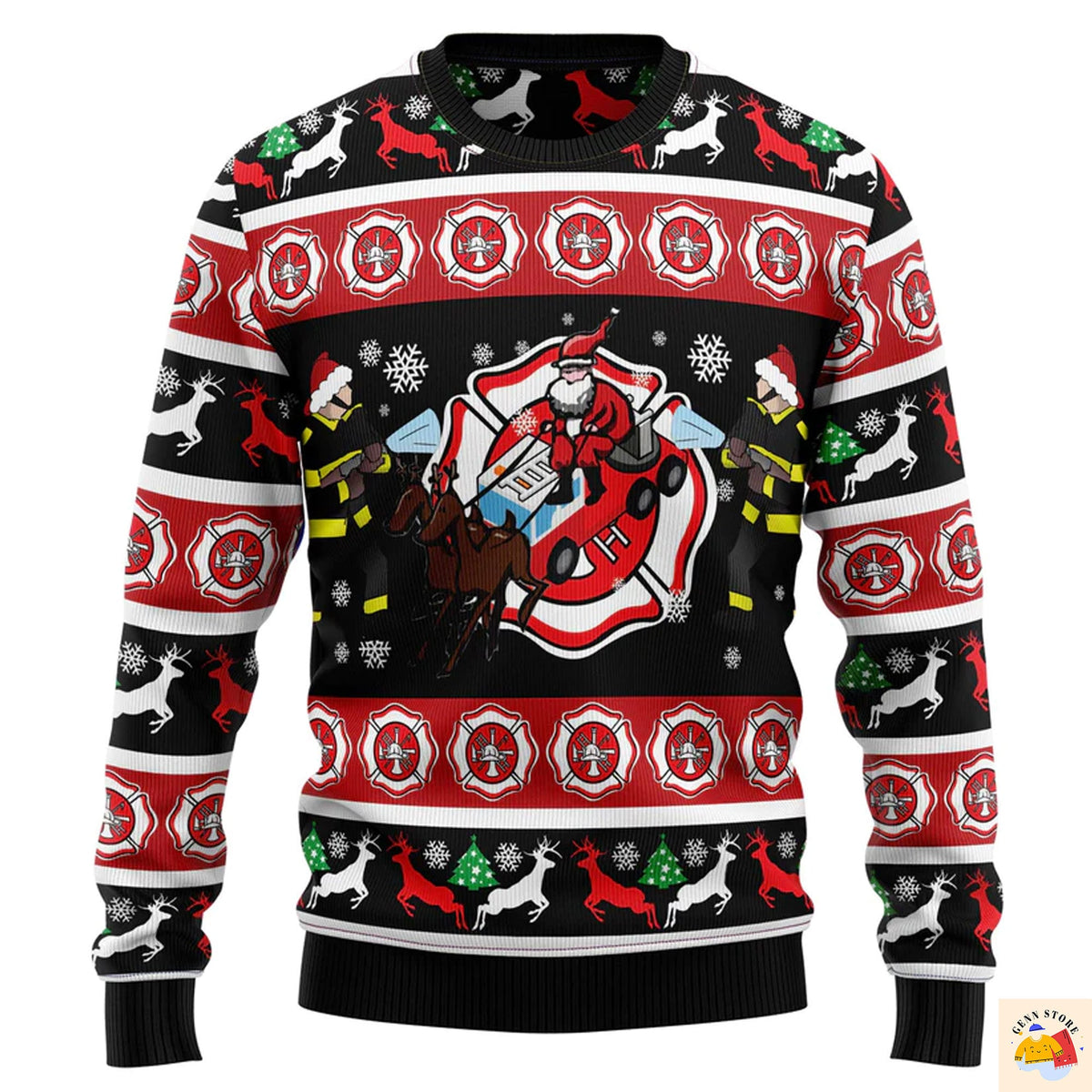 Fireman Firefighter Ugly Christmas Sweater