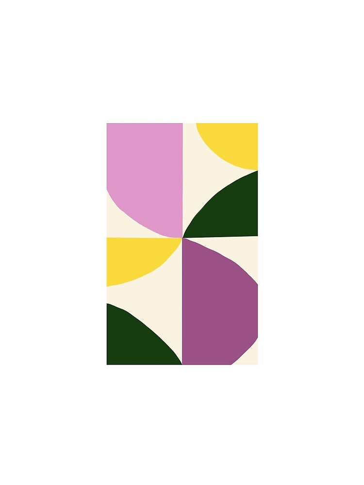 Modern Bauhaus Geometric (purple pink yellow green) by Designs by Sara Felton