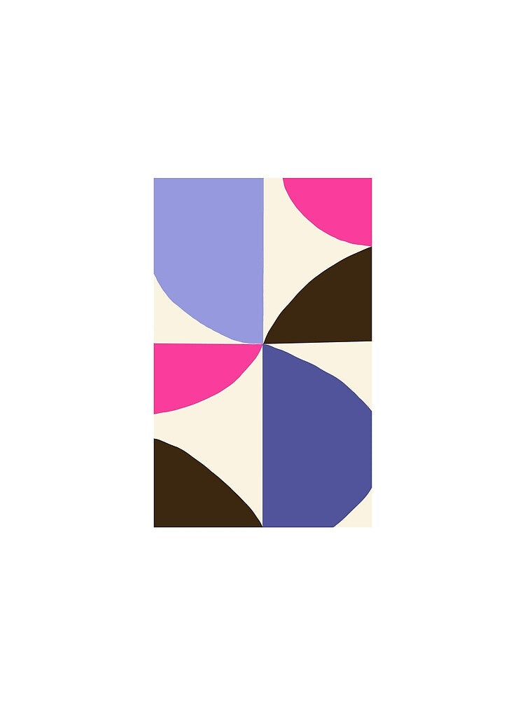 Modern Bauhaus Mid-Century Geometric (blue brown magenta) by Designs by Sara Felton