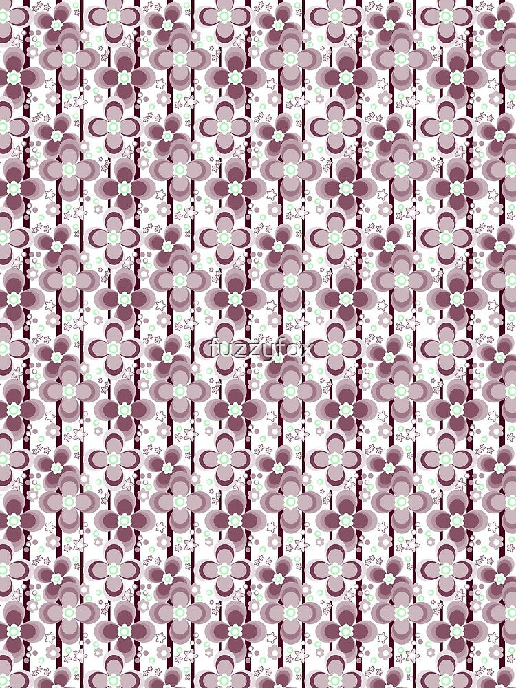 Brown and white bright floral pattern by fuzzyfox