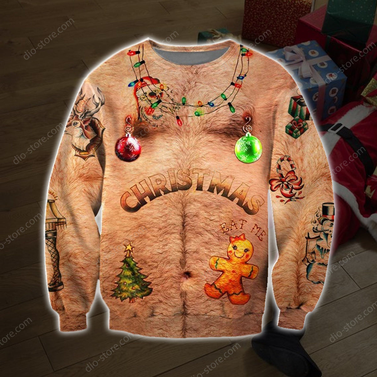 Funny Santa 3D Print Ugly Christmas Sweater