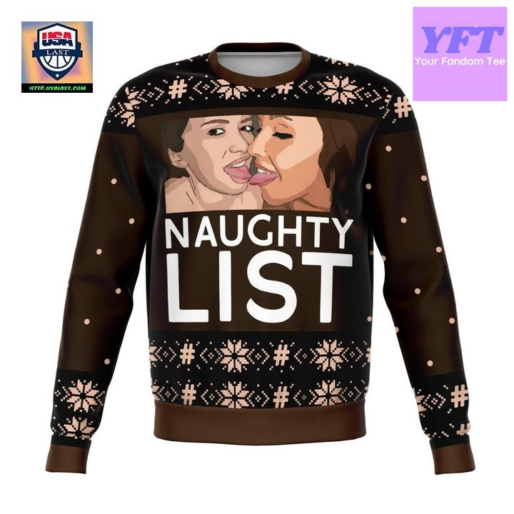 Girls Naughty List Meme Design 3d Ugly Christmas Sweater