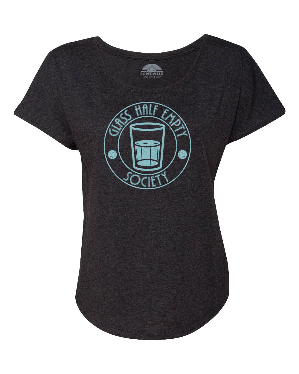 Women's Glass Half Empty Society Scoop Neck T-Shirt