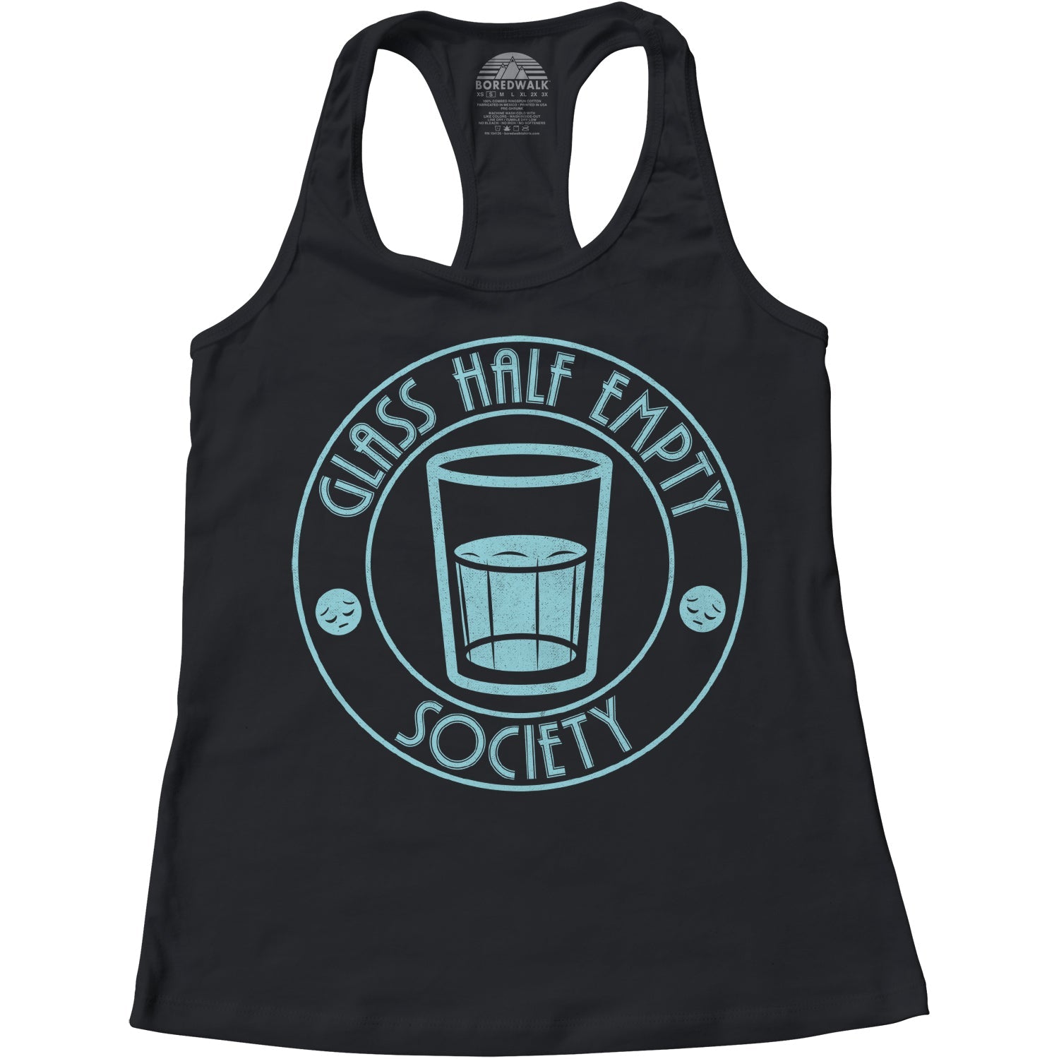 Women's Glass Half Empty Society Racerback Tank Top