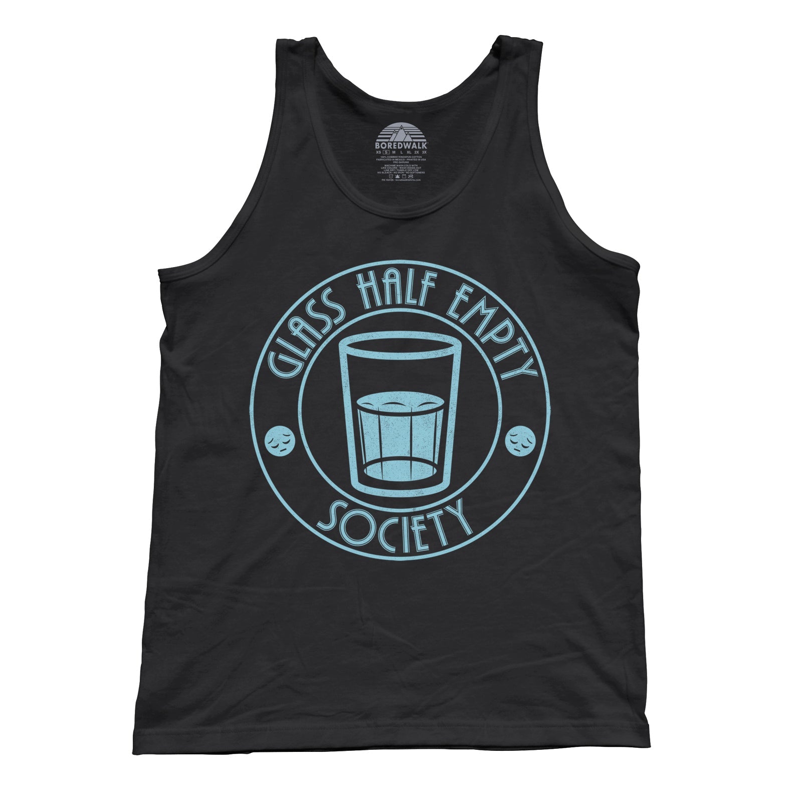 Unisex Glass Half Empty Society Tank Top
