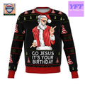 Go Jesus Meme Design 3d Ugly Christmas Sweater